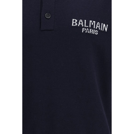 Balmain Blue Wool Oves Aries Polo Shirt