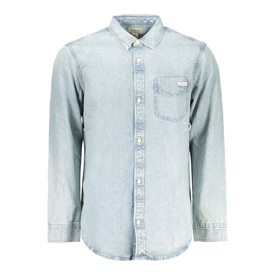 Calvin Klein Azzurro Cotton Mens Shirt