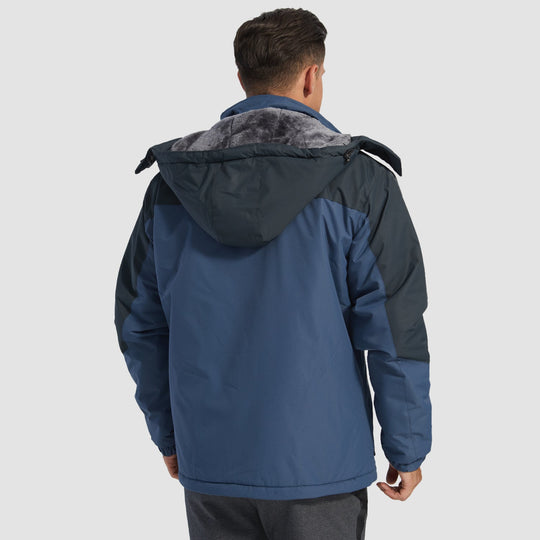 Men's Water-Repellent Ski Snow Jacket: Warm Fleece Coat for Winter