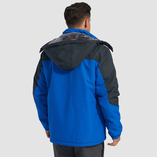 Men's Water-Repellent Ski Snow Jacket: Warm Fleece Coat for Winter