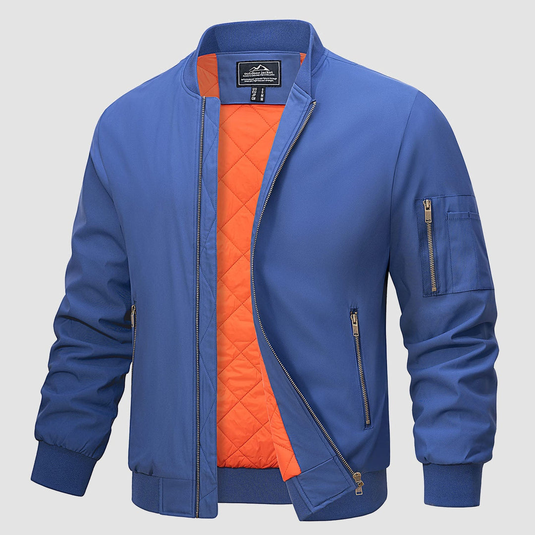 Windproof Quilted Bomber Jacket for Men