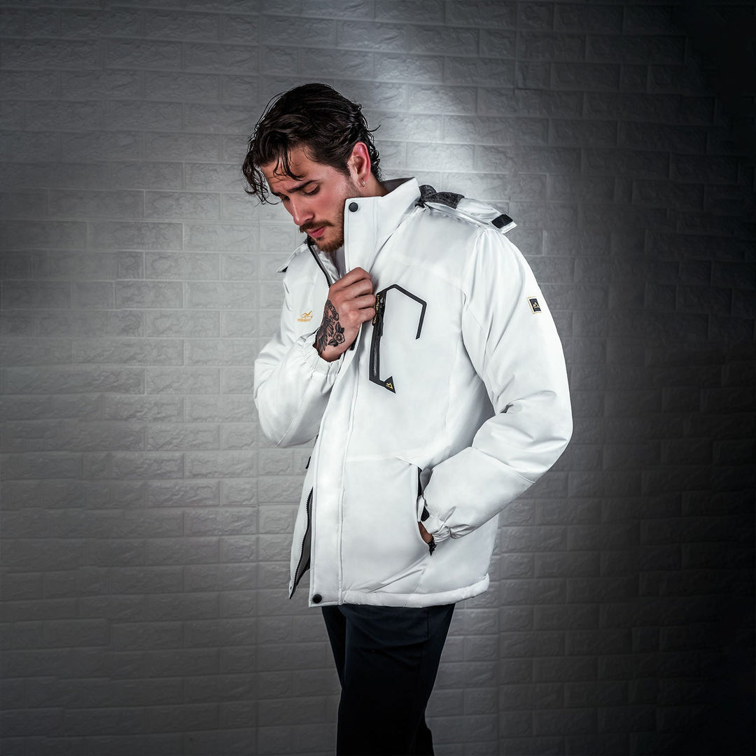 Men's Water-Repellent Ski Snow Jacket: Warm Fleece Coat for Winter