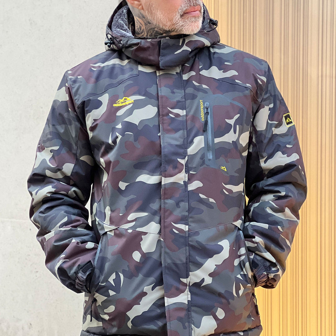 Men's Water-Repellent Ski Snow Jacket: Warm Fleece Coat for Winter