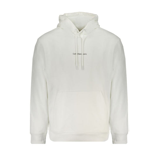 Calvin Klein White Cotton Men Sweater with Hood