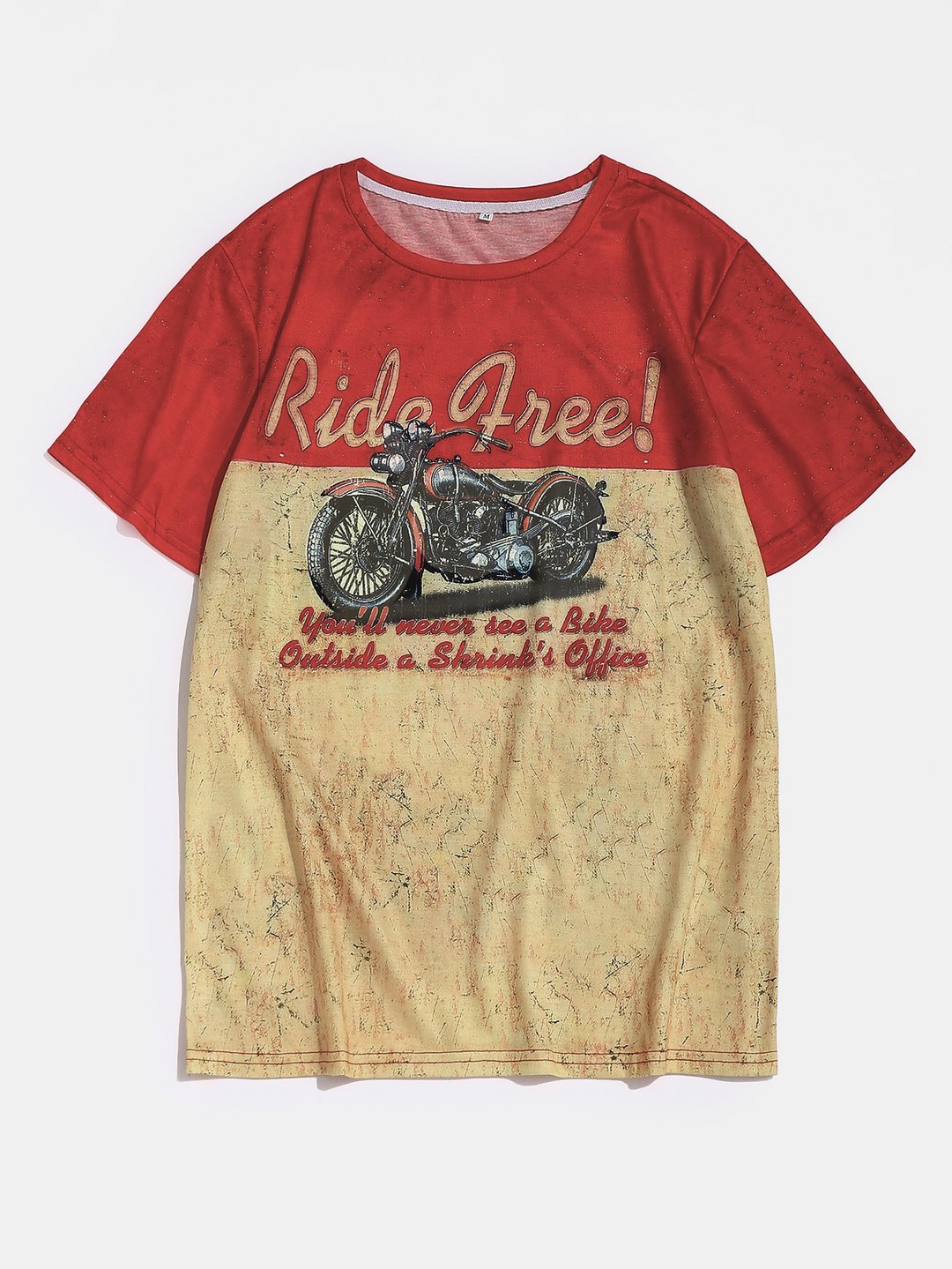 Fashion Motorcycle Print Casual T-Shirt