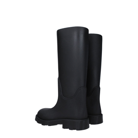 Burberry Black Cotton Rain Boots