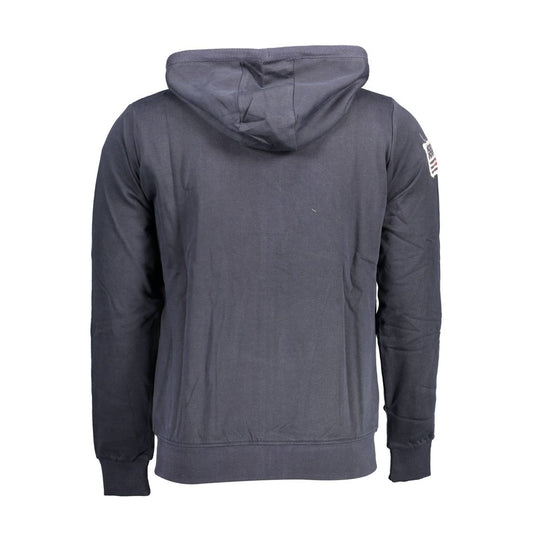 U.S. POLO ASSN. "Blue Cotton Men Sweater with Embroidered Zip and Pockets"