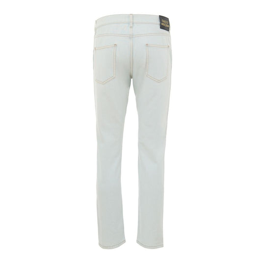 Gucci Blue Cotton Relaxed Fit Jeans