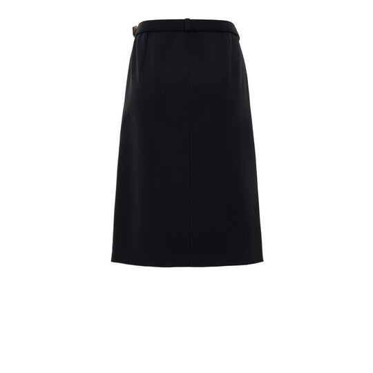 Gucci Black Wool Midi Skirt