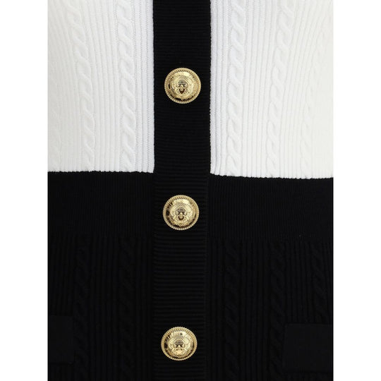 Balmain Braided pattern midi Dress