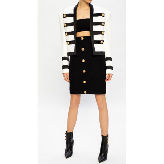 Balmain White Viscose Women Blazer