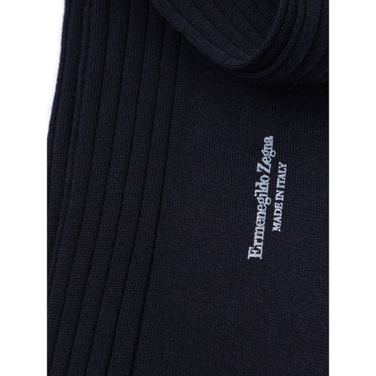ZEGNA Navy Blue Wool Sock