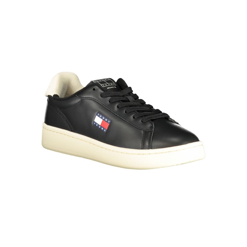 Tommy Hilfiger Black Leather Women Sneaker
