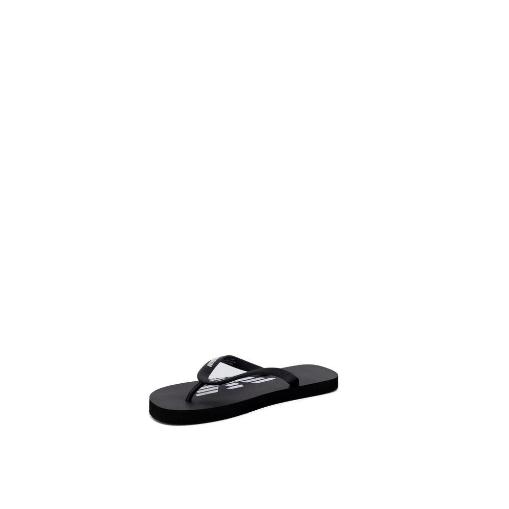 Emporio Armani Underwear Black And White Rubber Flip-Flop Sandals