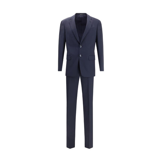 Giorgio Armani Blue Fleece Wool Two-Piece Suit