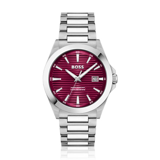 Hugo Boss Gray Stainless Steel Dress Watch