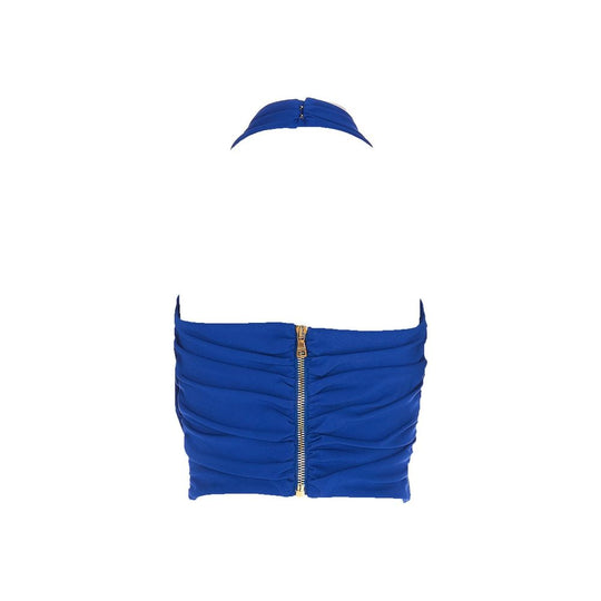Balmain Blue Elastane Tank Tops
