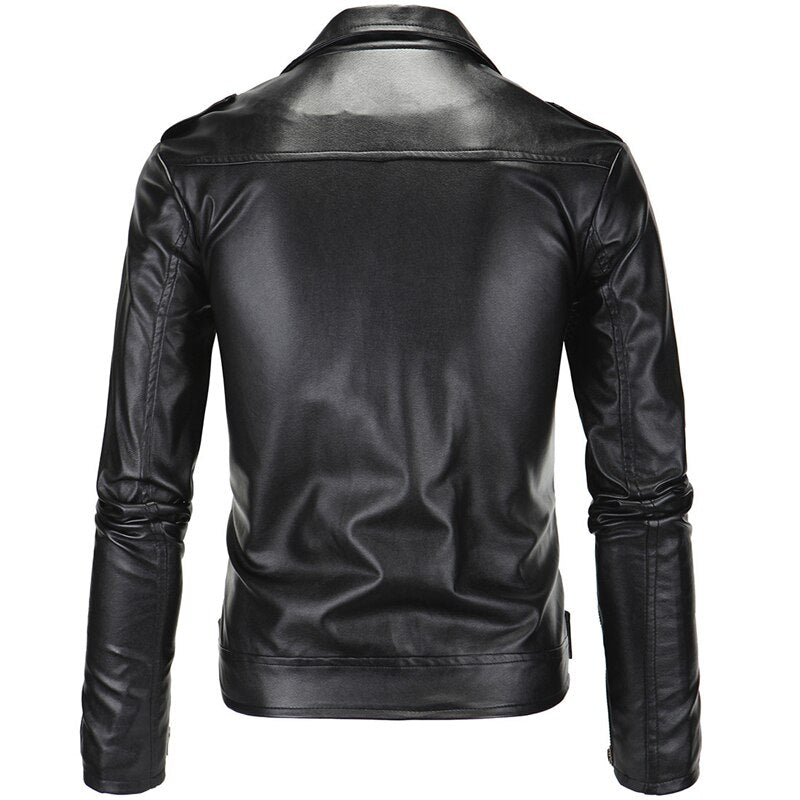 Brooklyn Diagonal Zipper Leather Jacket