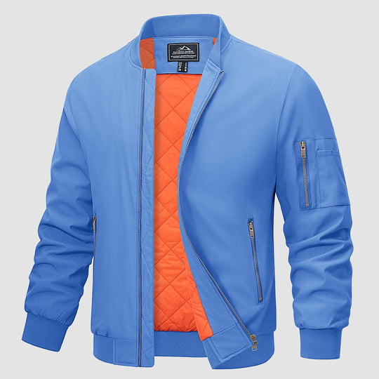 Windproof Quilted Bomber Jacket for Men