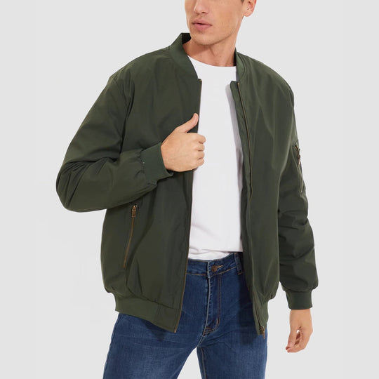 Windproof Quilted Bomber Jacket for Men