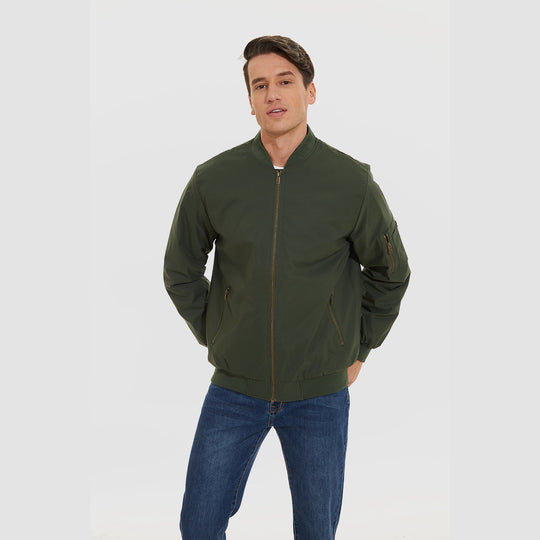 Windproof Quilted Bomber Jacket for Men