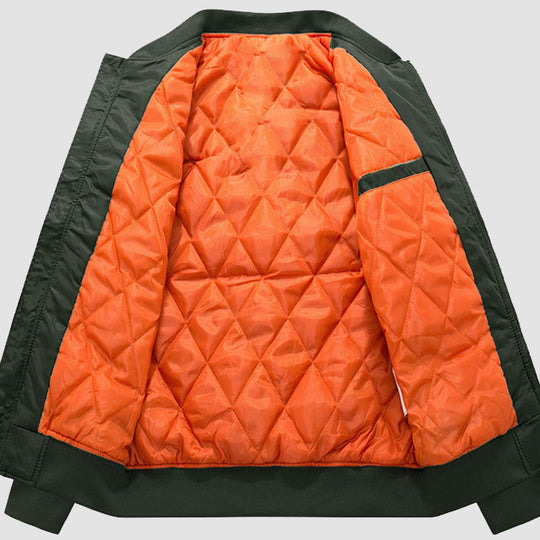 Windproof Quilted Bomber Jacket for Men