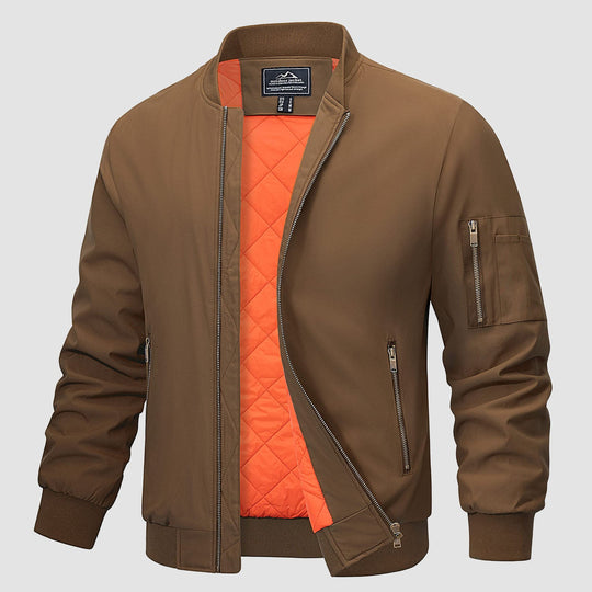 Windproof Quilted Bomber Jacket for Men