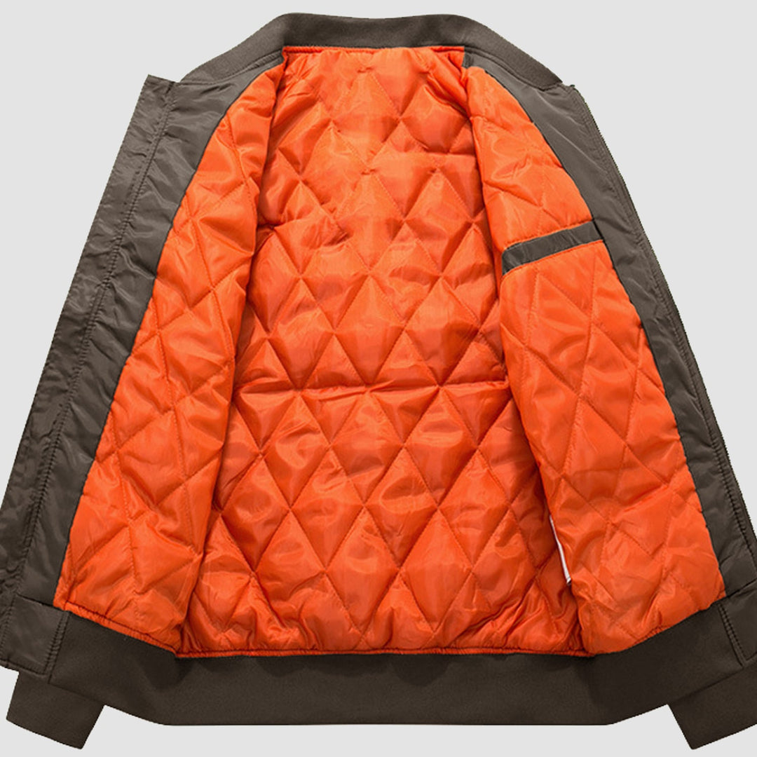 Windproof Quilted Bomber Jacket for Men