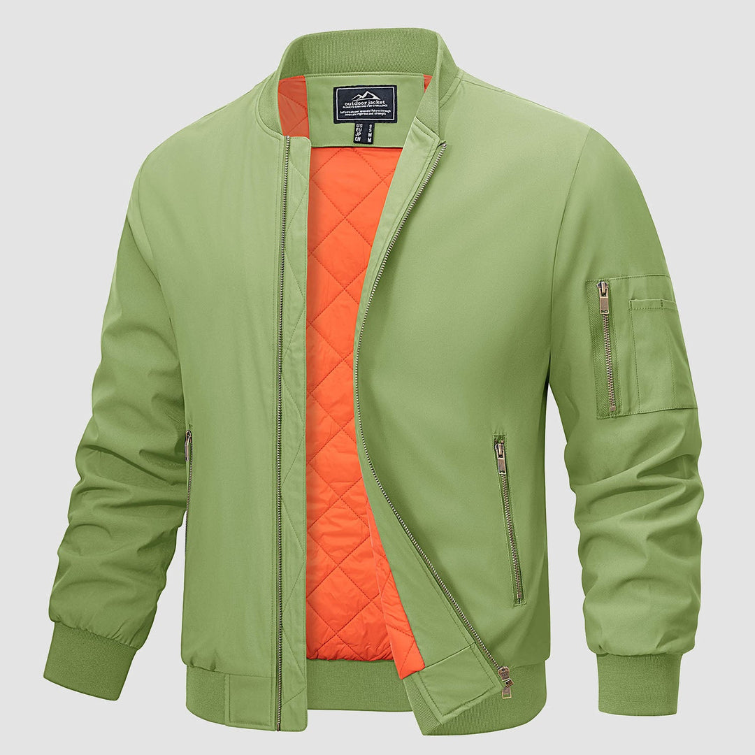 Windproof Quilted Bomber Jacket for Men