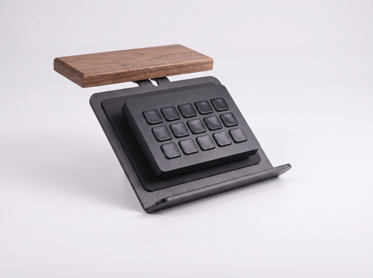 Controller Stand for Monitor Riser in Black – styled studio packshot | Rablo