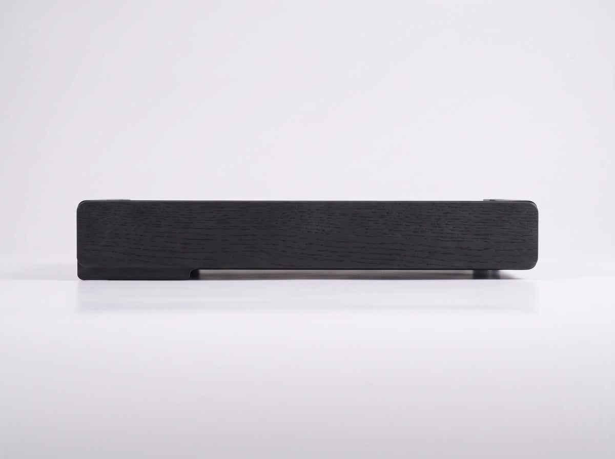 Soft-Close Drawer for Monitor Riser in Charcoal Black Oak – front view | Rablo #Material_Charcoal Black Oak