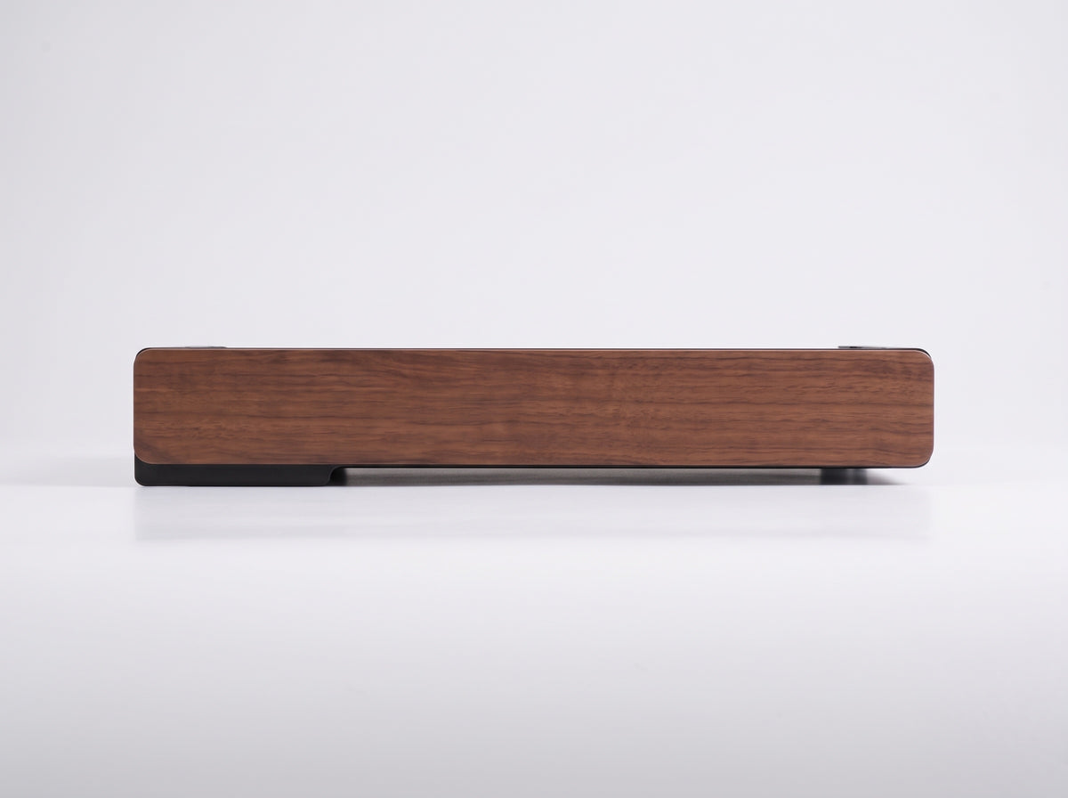 Soft-Close Drawer for Monitor Riser in Black Walnut – front view | Rablo #Material_Black Walnut