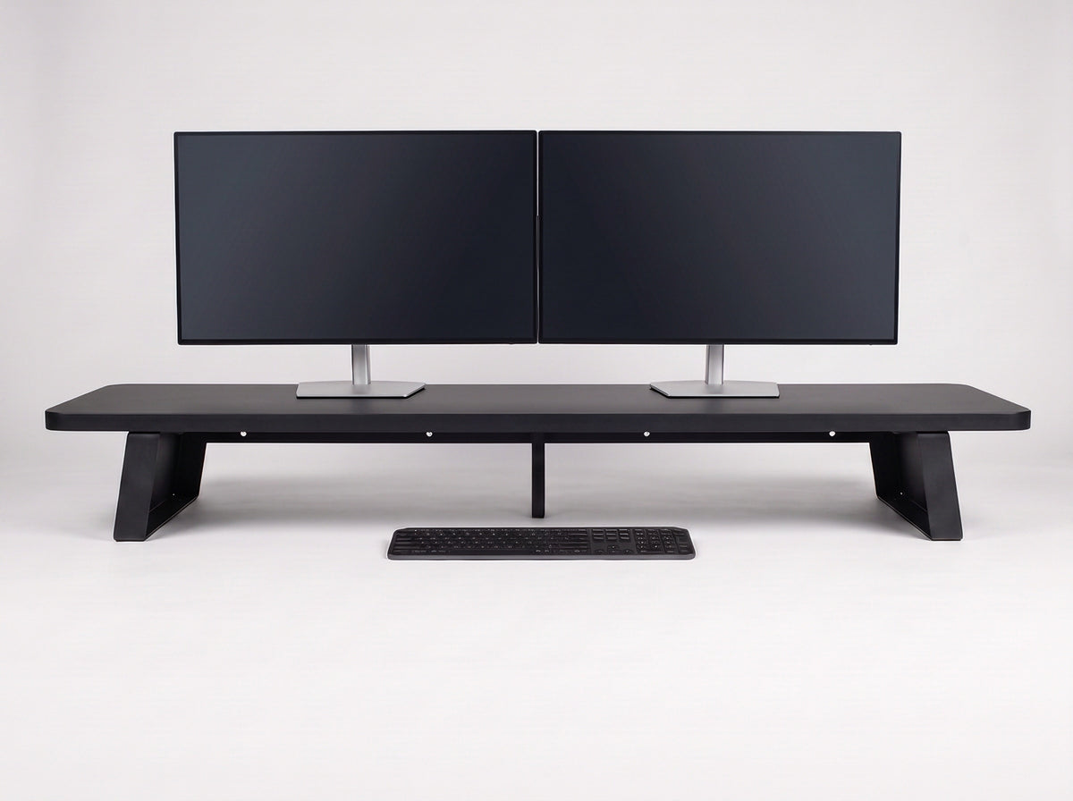 M30S Monitor Riser in Matte Black – styled studio packshot | Rablo #Color_Matte Black