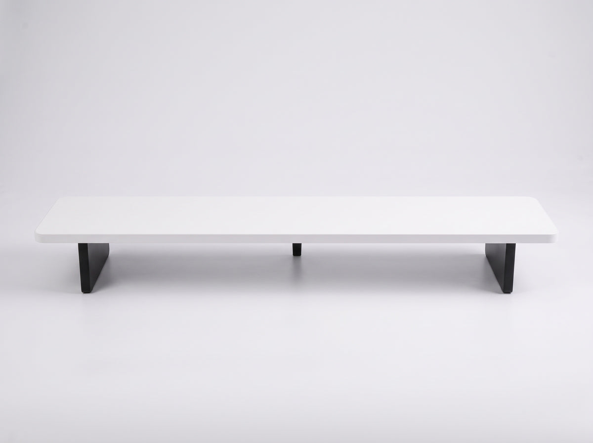 M30S Monitor Riser in Matte White – clean studio packshot | Rablo #Color_Matte White