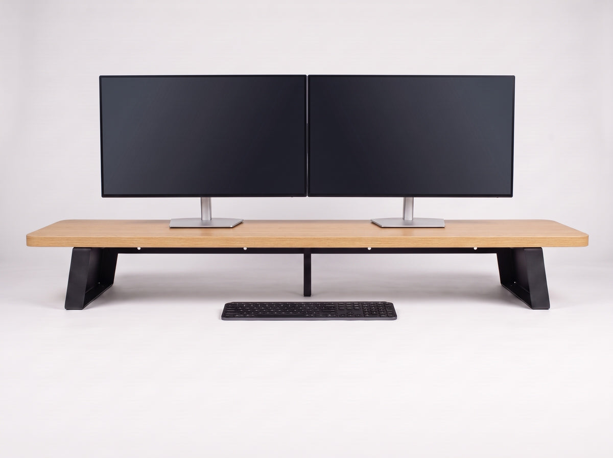 M30S Monitor Riser in Oak – styled studio packshot | Rablo #Color_Oak