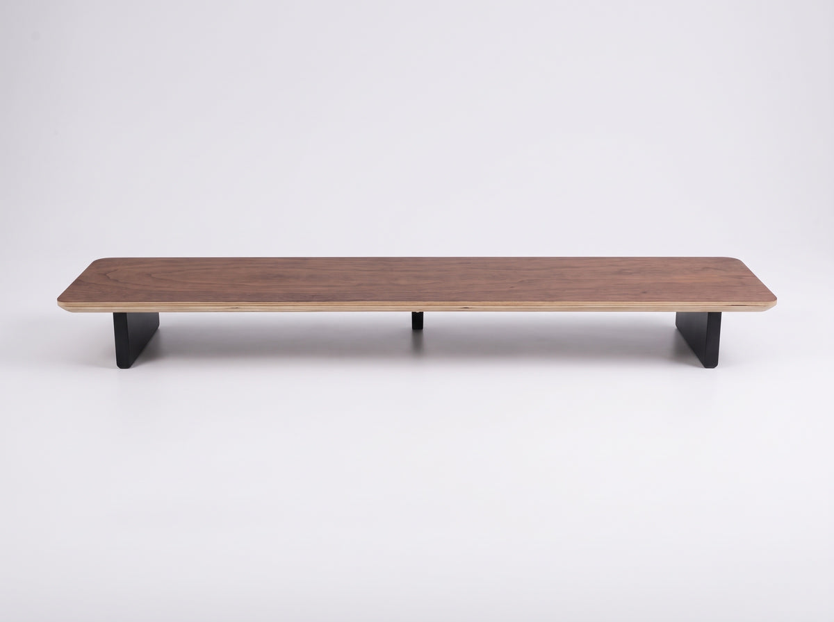 Mpro-10 Monitor Riser in Black Walnut Veneer – clean studio packshot | Rablo #Material_Black Walnut Veneer