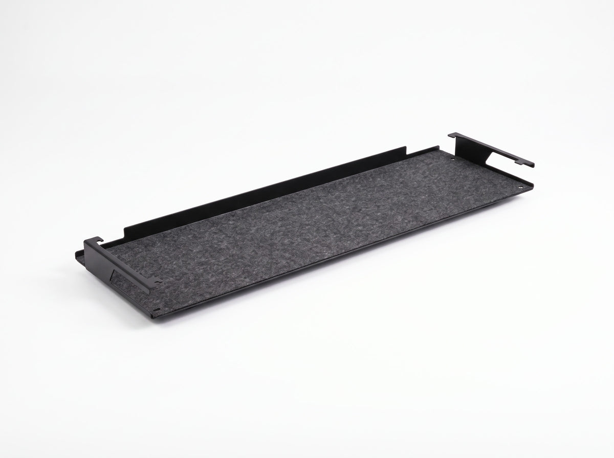 Storage Shelf for Monitor Riser in Black, size Long – clean studio packshot | Rablo #Size_Long