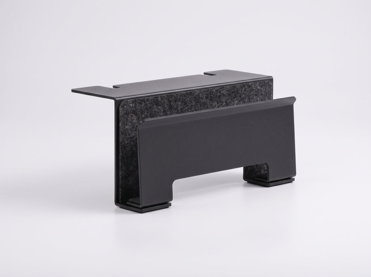 Vertical Storage Stand for Monitor Riser in Black – clean studio packshot | Rablo