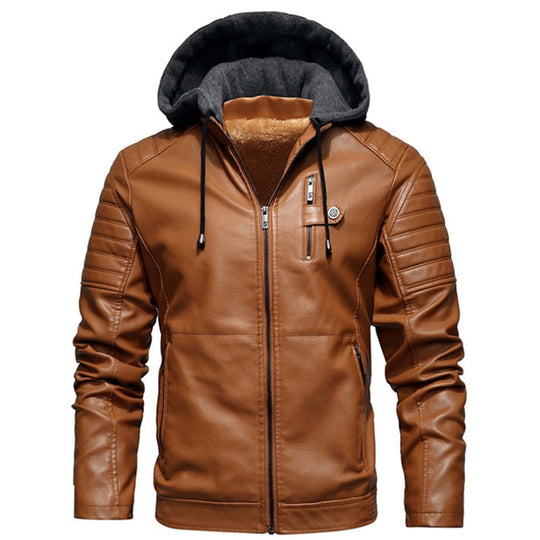 Sait Morris Hooded Leather Jacket