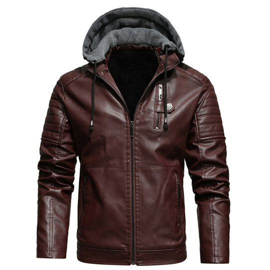 Sait Morris Hooded Leather Jacket