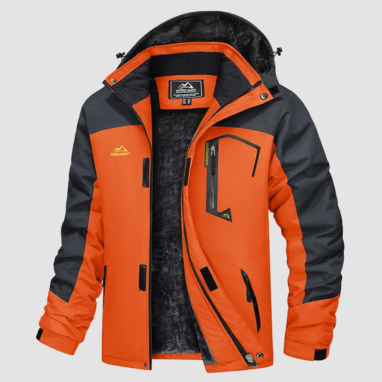 Men's Water-Repellent Ski Snow Jacket: Warm Fleece Coat for Winter