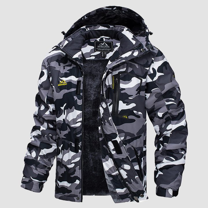 Men's Water-Repellent Ski Snow Jacket: Warm Fleece Coat for Winter