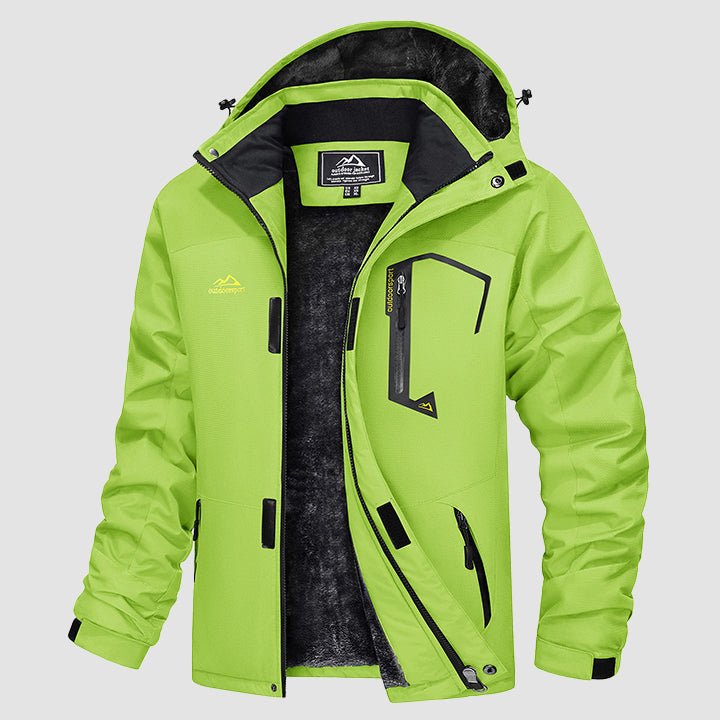 Men's Water-Repellent Ski Snow Jacket: Warm Fleece Coat for Winter