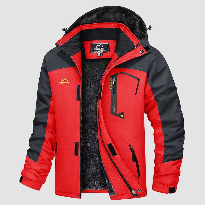 Men's Water-Repellent Ski Snow Jacket: Warm Fleece Coat for Winter