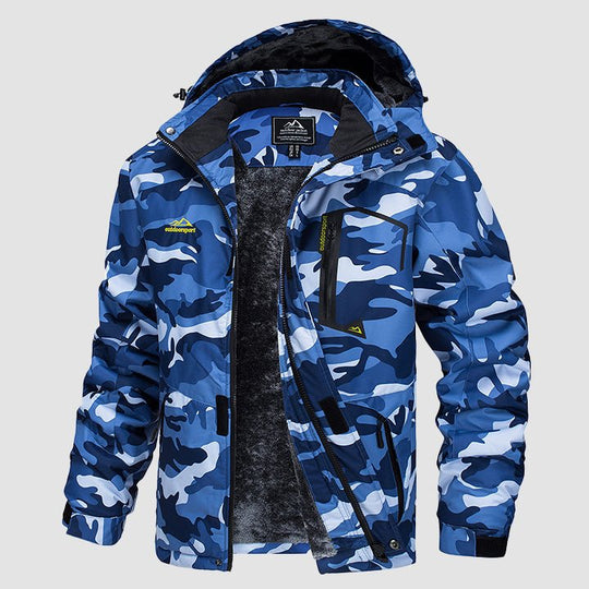 Men's Water-Repellent Ski Snow Jacket: Warm Fleece Coat for Winter