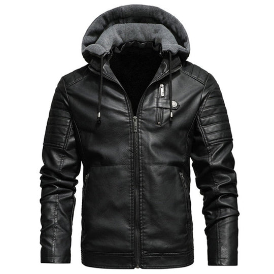 Sait Morris Hooded Leather Jacket