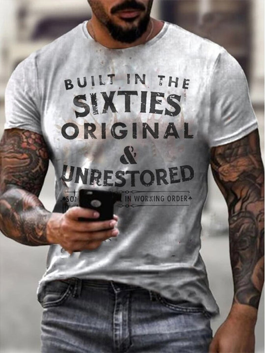 Mens Built In The Sixties Unrestored Motorcycle Printed T-Shirt