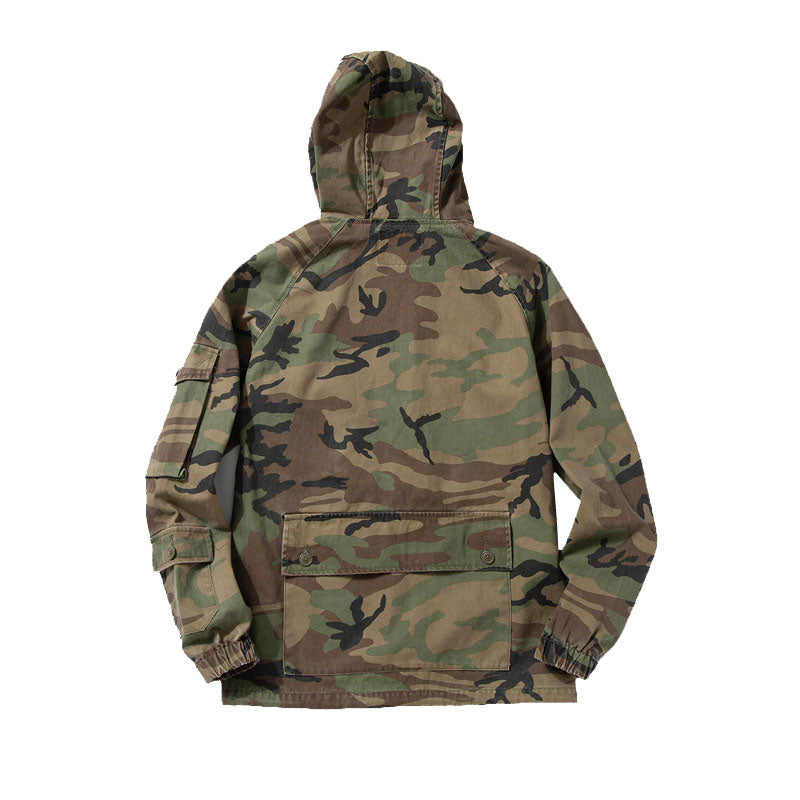 Vintage Military-Inspired Casual Pullover Hoodies