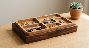 Cork Desk Tray Insert – Compartment Organiser view 2