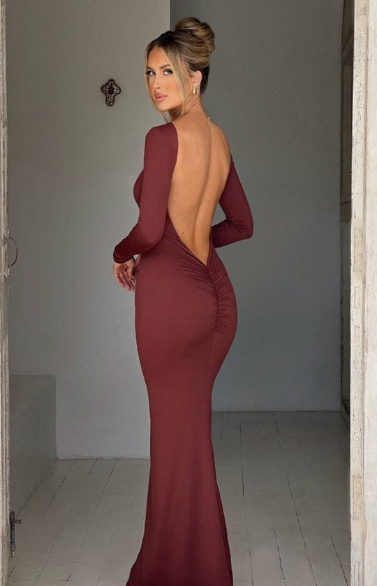 OLIVIA | PLUNGE BACK MAXI DRESS